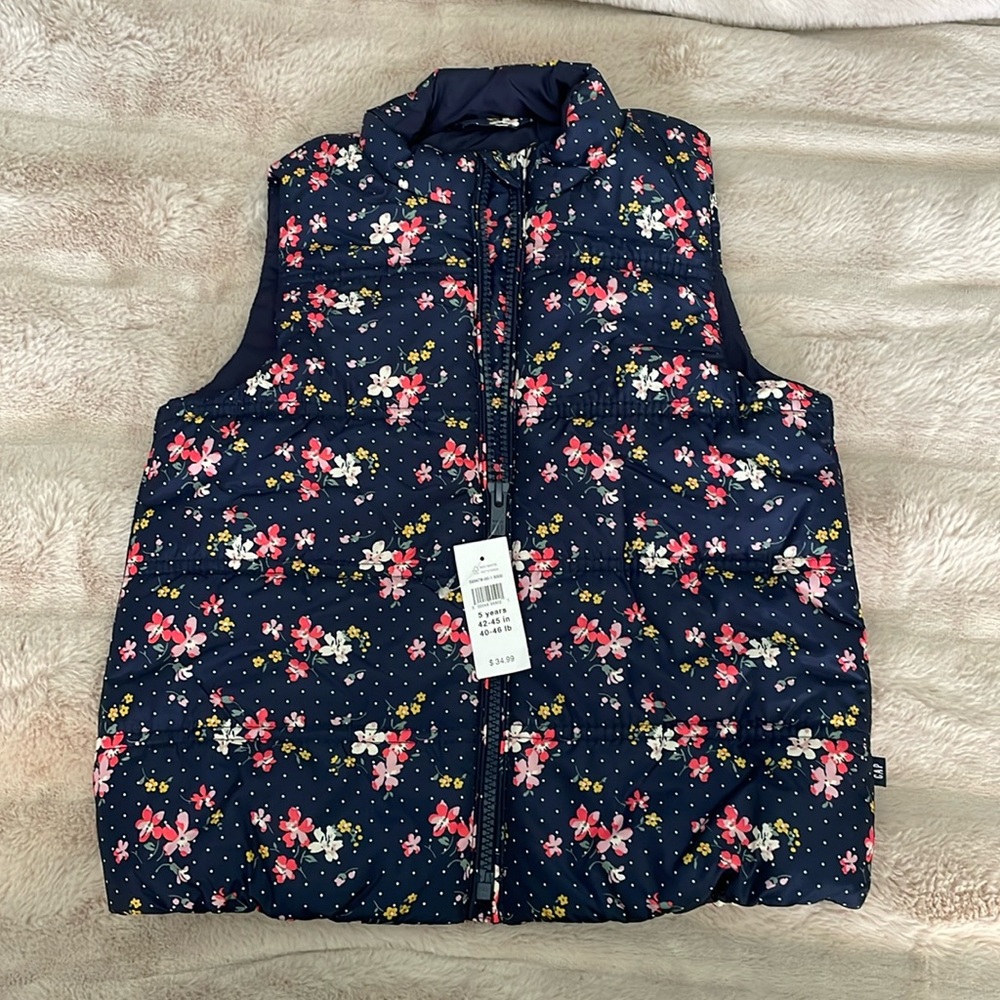 Gap Floral Vest Toddler Size 5